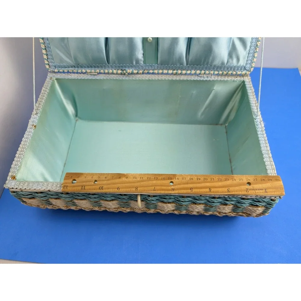 Vintage Wicker Sewing Basket LARGE 15